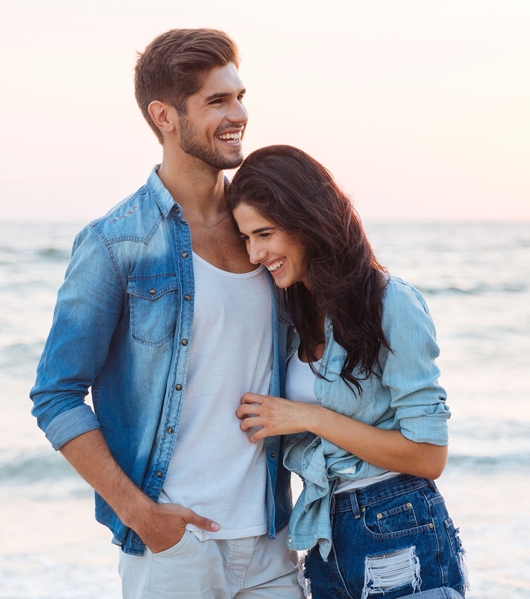 Loving couple on a beach