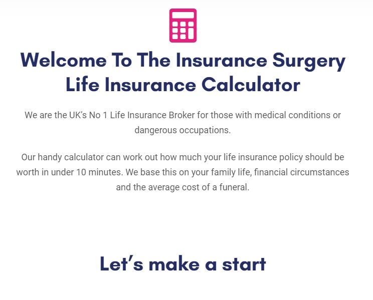 The Insurance Surgery Life Insurance Calculator
