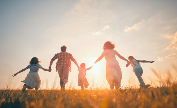 How to Choose Life Insurance. Image of family running in field