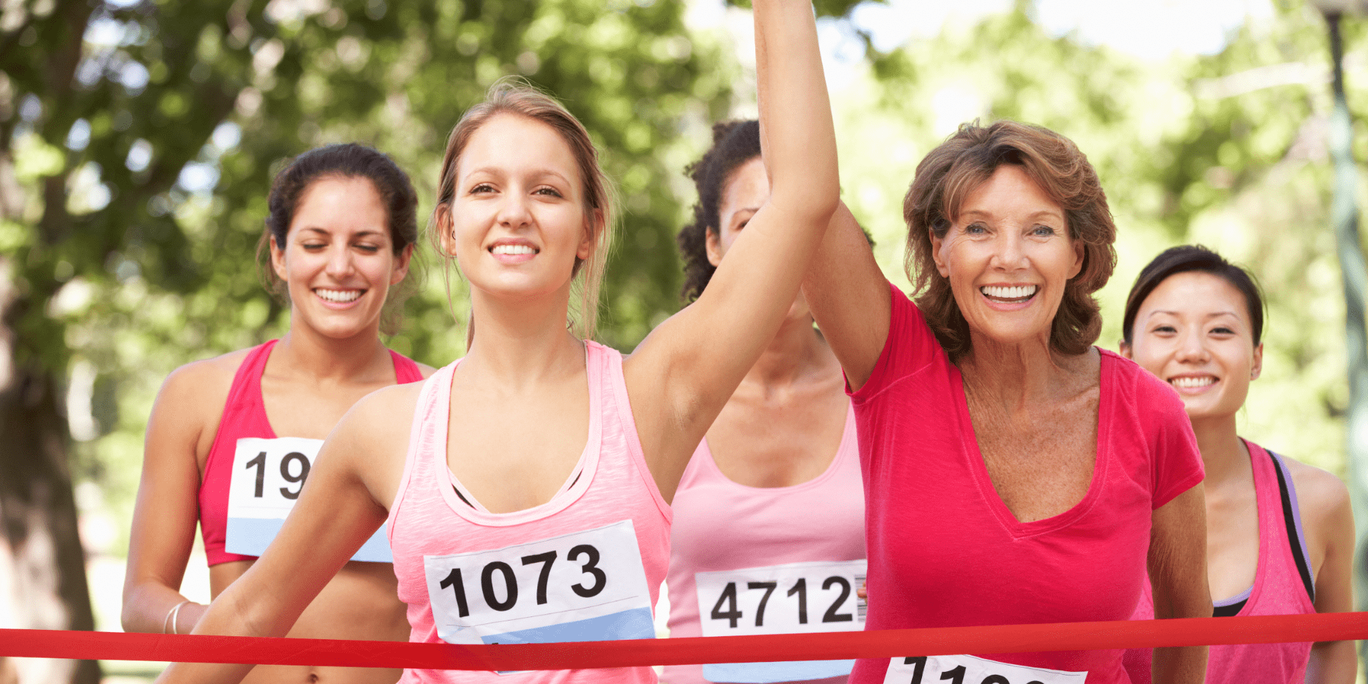 women in a race wearing pink