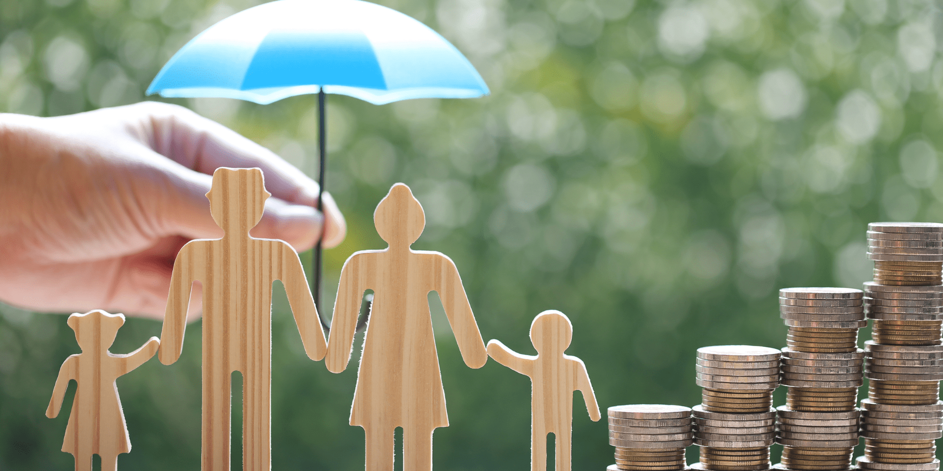 wooden cutouts of a family
