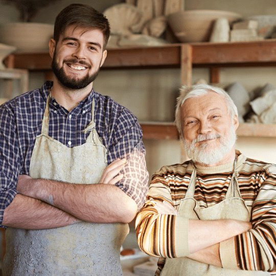 2 male potters