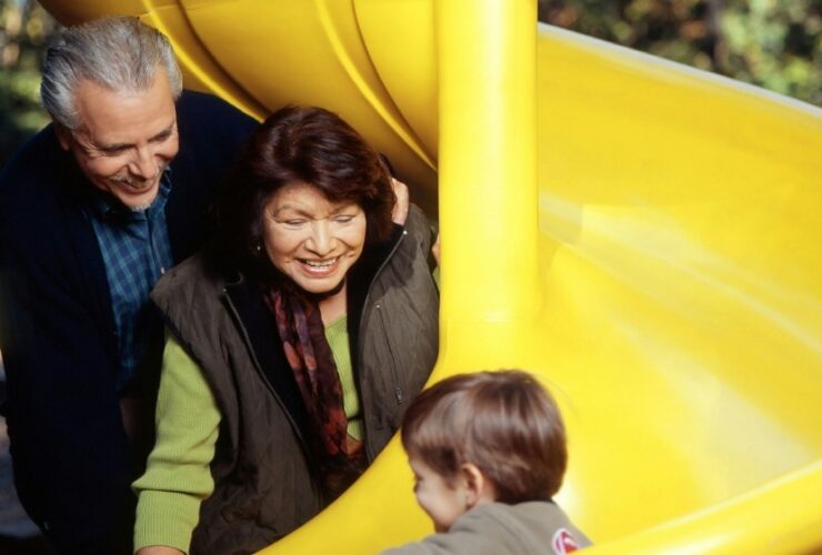 family at playpark