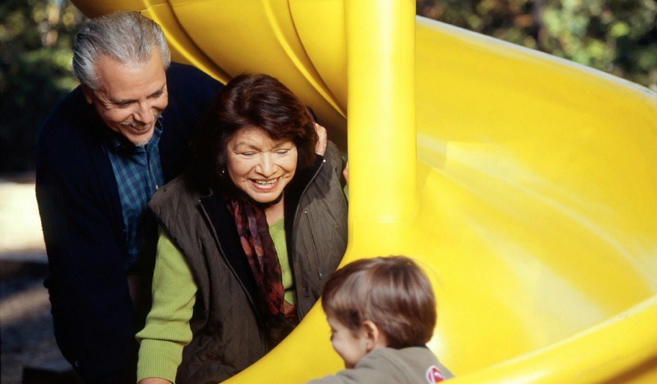 family at playpark