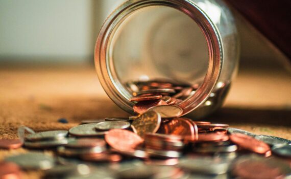 coins in a jar