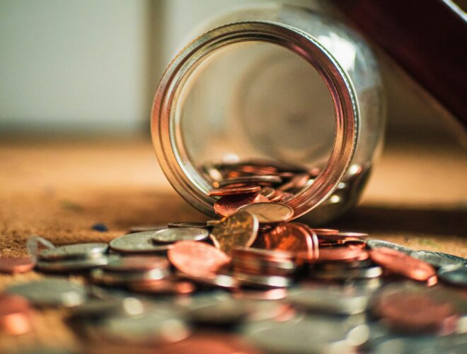 coins in a jar